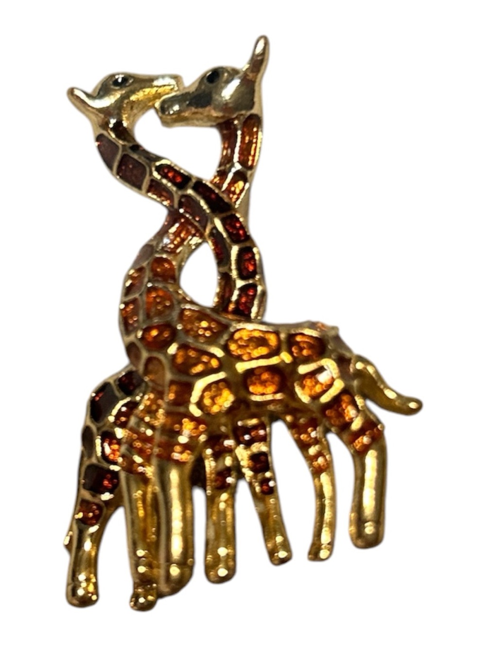 Gold and Amber Giraffe Brooch Pin - Women Jewelry